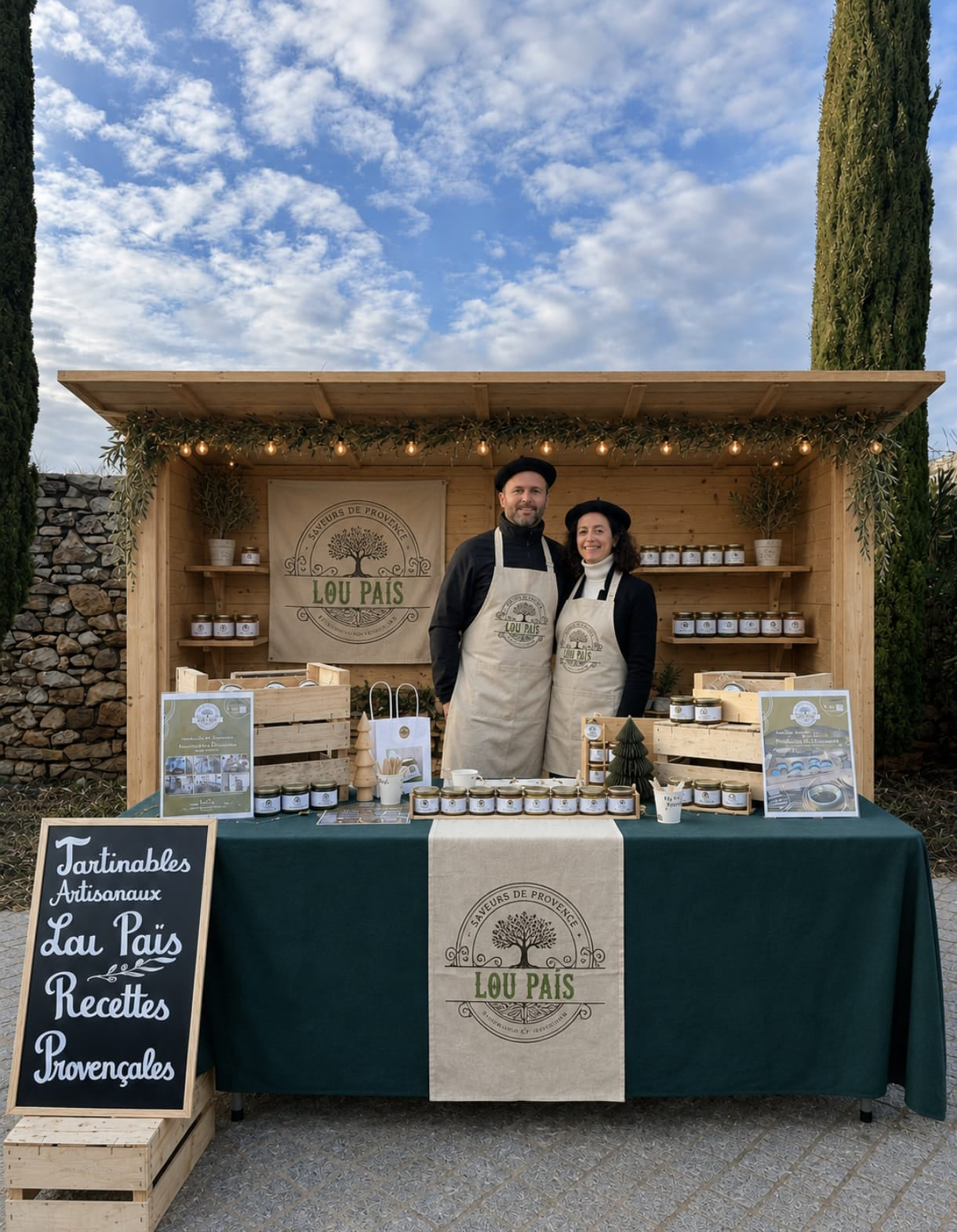 Producătorii Lou Païs, la piața lor din Provence